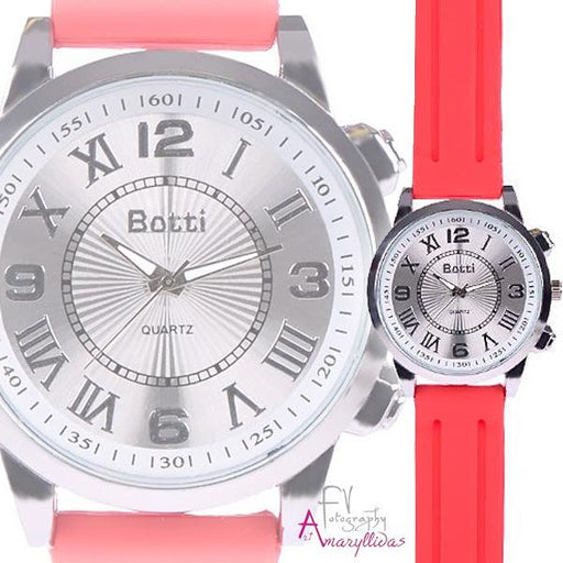 Unisex ρολόι χειρός με κόκκινο λουράκι από σιλικόνη by Amaryllida's Art collection - Botti 22457 GL-22457 - afasia.gr