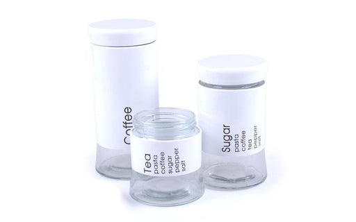 Βάζα αποθήκευσης για καφέ, ζάχαρη & τσάι - Λευκό GL-33996 - afasia.gr