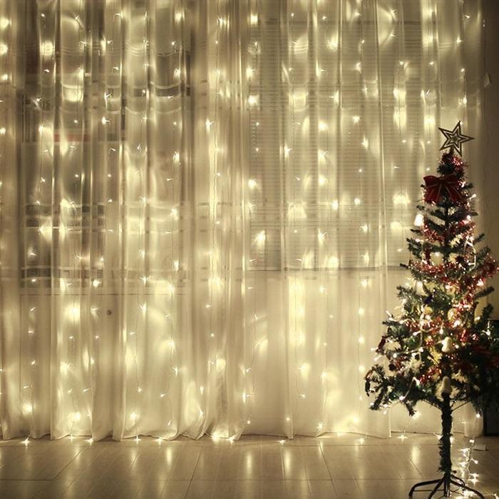 Χριστουγεννιάτικη κουρτίνα 3m με 240 led λαμπάκια - Θερμός φωτισμός GL-53899 - afasia.gr