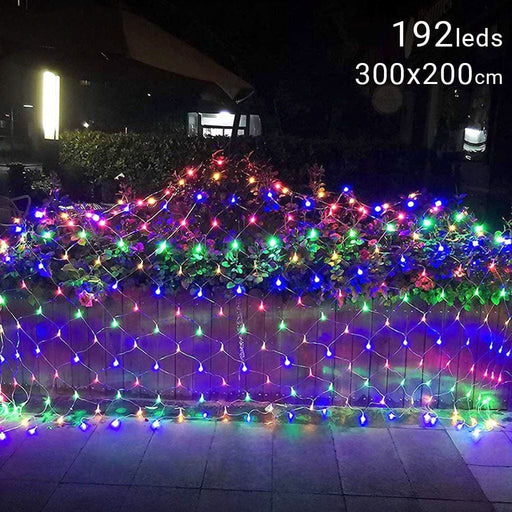 192 LED Δίχτυ με Πολύχρωμα Αδιάβροχα Λαμπάκια 3m x 2m GL-54685 - afasia.gr
