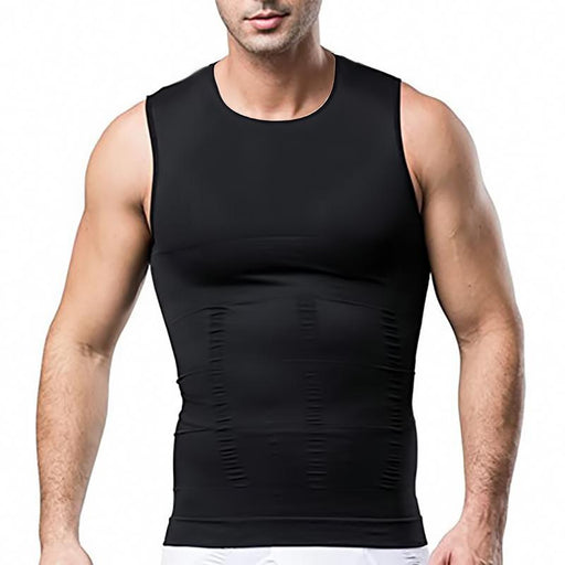 Ανδρική αμάνικη μπλούζα σύσφιξης κοιλιάς - Μαύρο GL-52967 - afasia.gr