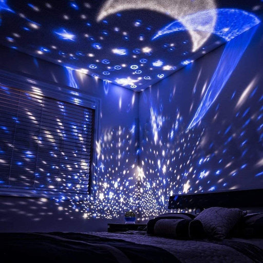Περιστρεφόμενο φωτιστικό δωματίου με projector - Μπλε GL-32391 - afasia.gr