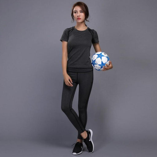Αθλητικό γυναικείο σετ κολάν - μπλούζα - Μαύρο GL-54390 - afasia.gr