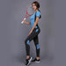 Αθλητικό γυναικείο σετ κολάν - μπλούζα Μαύρο/Μπλε GL-54381 - afasia.gr
