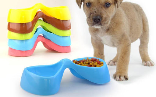 Διπλό πλαστικό μπολ ξηράς τροφής για κατοικίδια - Pet Feeding Bowl - Γαλάζιο GL-22259 - afasia.gr