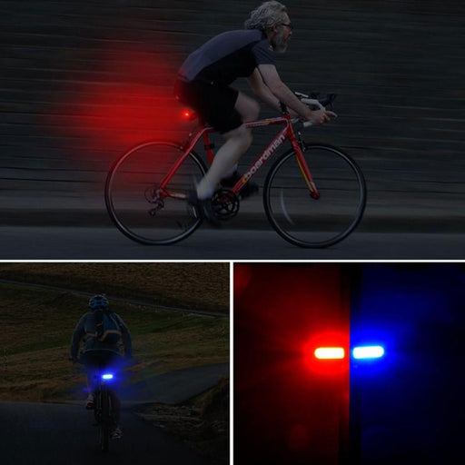 Επαναφορτιζόμενος φακός ποδηλάτου για το πίσω μέρος - Μπλε/Κόκκινος φωτισμός GL-54221 - afasia.gr