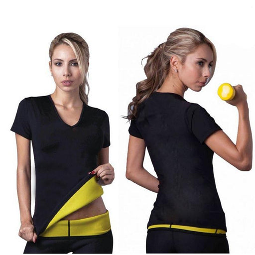 Γυναικεία μπλούζα κοντομάνικη εφίδρωσης και αδυνατίσματος από Neoprene ΟΕΜ GL-52908 - afasia.gr