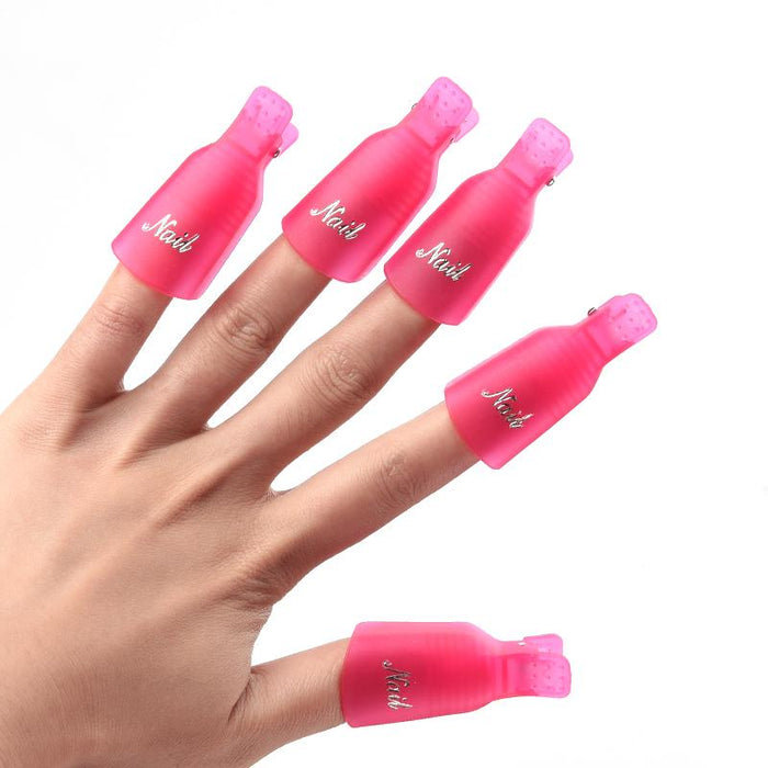 Σετ 10 κλιπς για αφαίρεση βερνικιών και τεχνητών νυχιών - Ροζ GL-51759 - afasia.gr