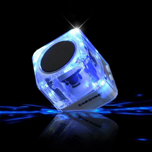 Μίνι φορητό bluetooth ηχείο με LED 3W και μικρόφωνο - Sardine B6 - Λευκό GL-52413 - afasia.gr