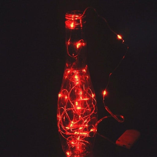 Λαμπάκια led με κόκκινο φωτισμό και καλώδιο χαλκού 2m GL-54124 - afasia.gr